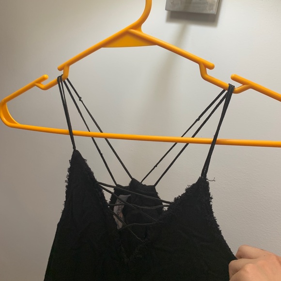 LULUS BLACK BABY DOLL MINI DRESS / COVERUP - Picture 4 of 5